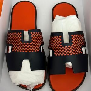 Brand new Hermes Izmir sandal Blue Indigo and Orange size 41